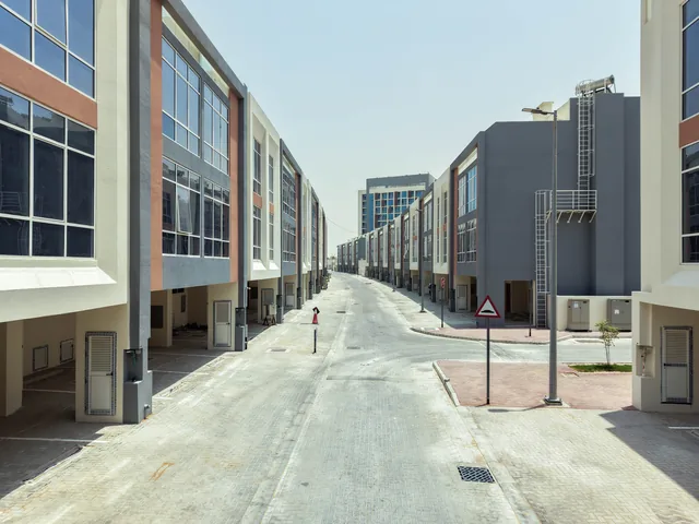 صفوف من منازل وردانة المكتملة من الجو